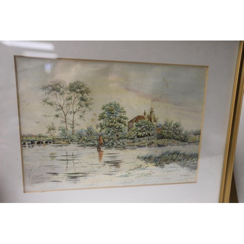 173 - 3 x signed small watercolours by  G Baird of river scenery