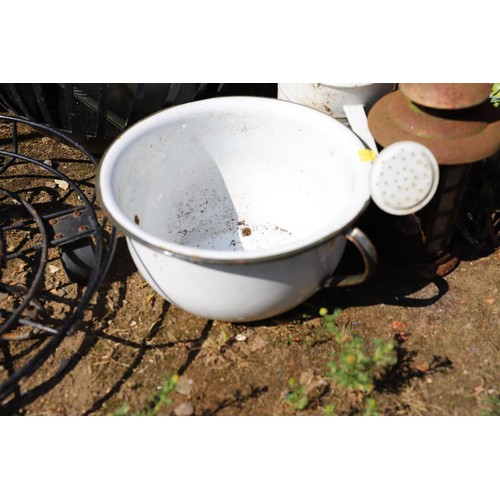 57 - Garden ornament, white watering can