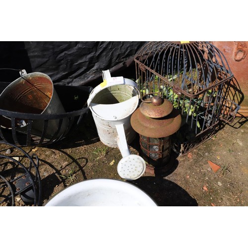 57 - Garden ornament, white watering can