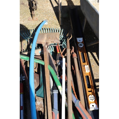 80 - qty of garden tools & wheelbarrow etc