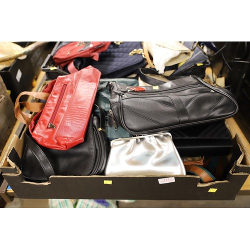 112 - 2 crates of various handbags