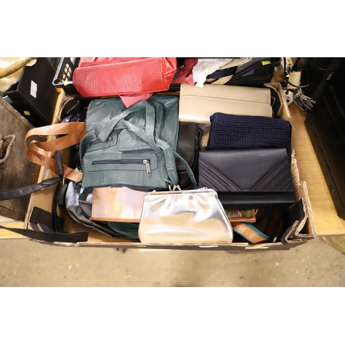 112 - 2 crates of various handbags