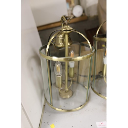 131 - 2 cylindrical brass lights