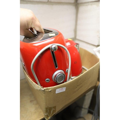 158 - SMEG kettle & toaster in 1 box - warranted until 12 noon Tuesday following the above sale