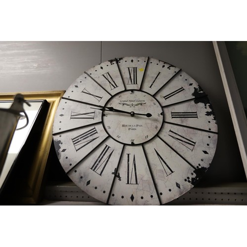 190 - Large clock & stainless steel bucket