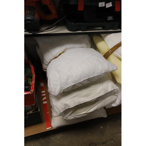 252 - 2 bundles of pillows & bundle of duvets