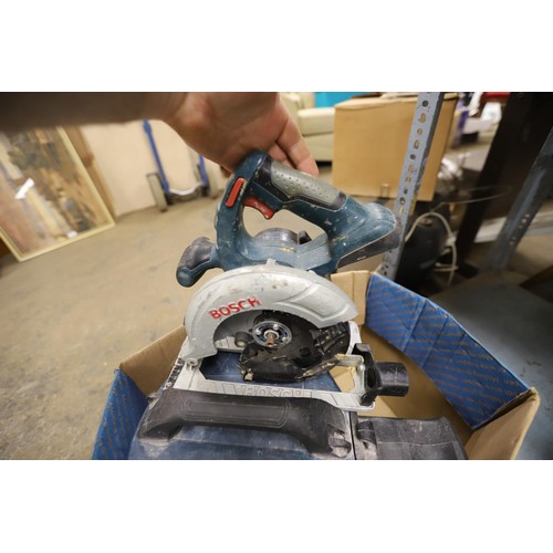 272 - mixed box containing bosch 18v cordless vaccum cleaner/circular saw/drill & battery