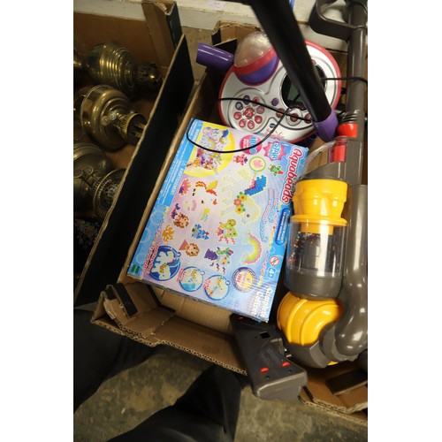 296 - Kids toys - aquabeads (loads!), Dyson hoover (working), Vtech karaoke (working, with all leads to en... 