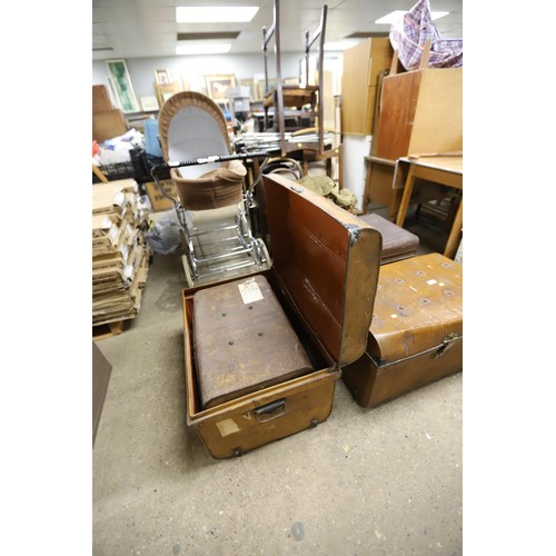 336 - Vintage metal trunk x2