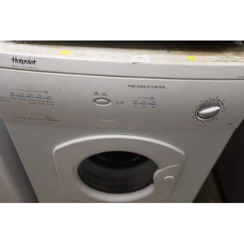 345 - Hotpoint tumble dryer - warranted until 12 noon Tuesday following the above sale