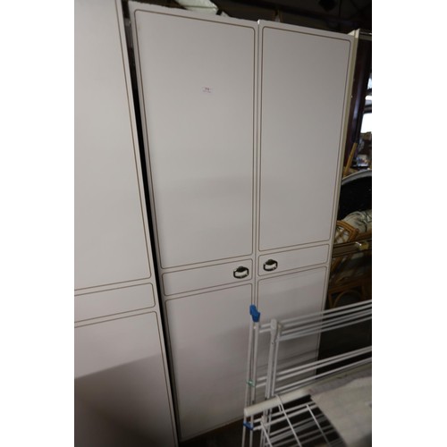 374 - 2 x white wardrobes