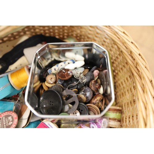 388 - Sewing basket & contents