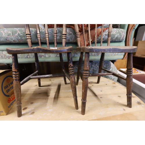 654 - 2 x elm seated chairs