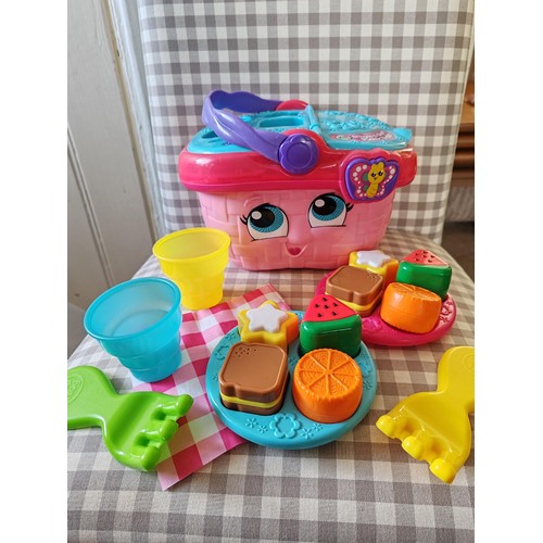 297 - Leap Frog activity picnic basket & till - all working with all pieces, 2 Orchard Toy games, Mr Potat... 