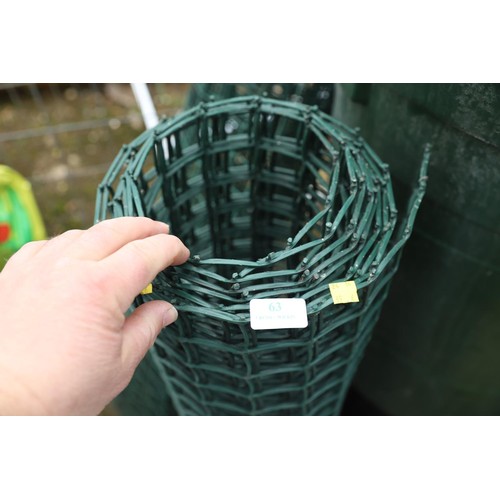 63 - 2 x Rolls of green mesh fencing