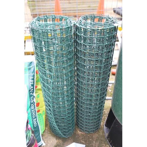 63 - 2 x Rolls of green mesh fencing