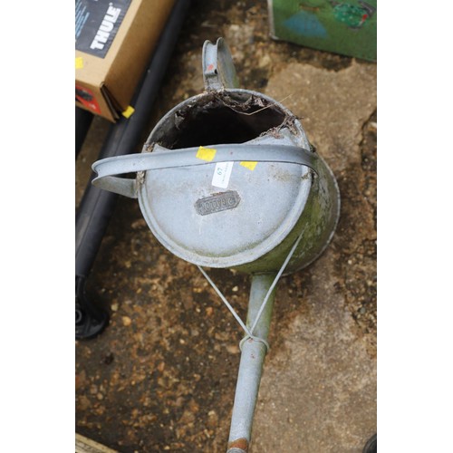 67 - 2 gallon galvanised watering can