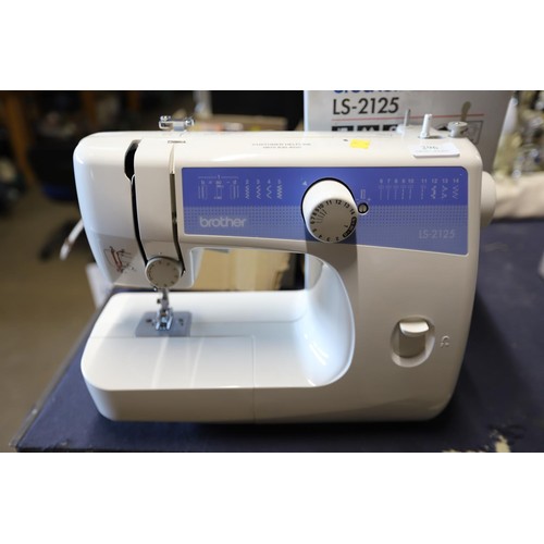 296 - Brother LS-2125 sewing machine with instructions, pedal, etc - warranted until 12 noon Tuesday follo... 