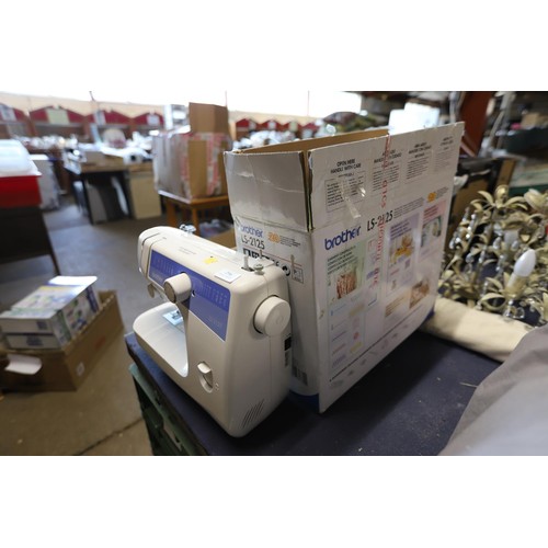 296 - Brother LS-2125 sewing machine with instructions, pedal, etc - warranted until 12 noon Tuesday follo... 