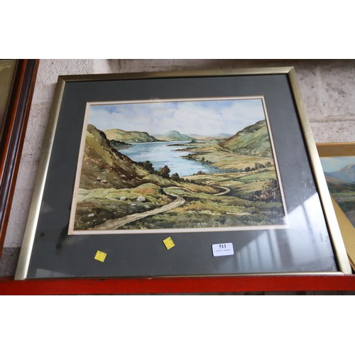 485 - Lake District watercolour & 3 prints