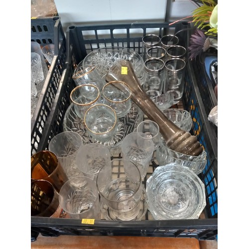 314 - 2 crates of glass ware