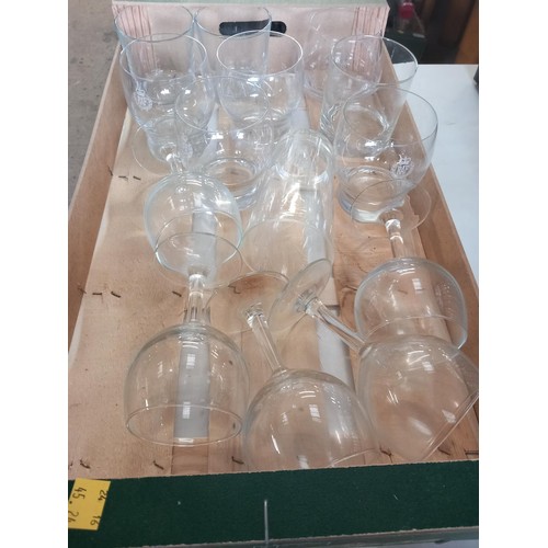 320 - 2 trays of lead crystal & glassware