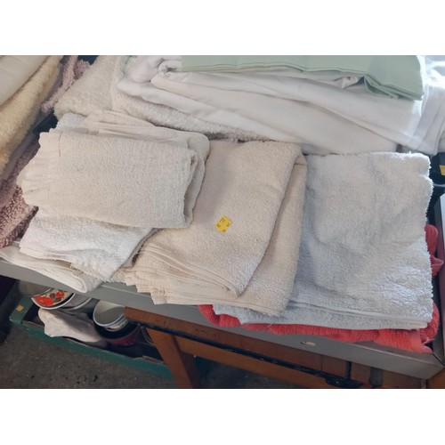 321 - Large qty of towels, bed linen, blankets, duvets, pillows, etc