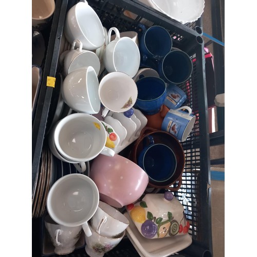 326 - Large qty of china part tea sets, crockery, incl Royal Doulton, Albert, Denby