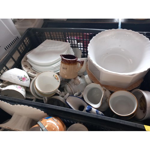 326 - Large qty of china part tea sets, crockery, incl Royal Doulton, Albert, Denby