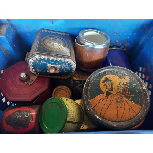 335 - 2 crates of vintage tins