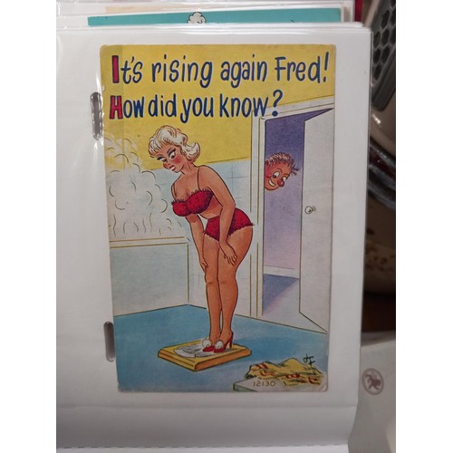 357 - Photo album of nearly 200 humorous postcards