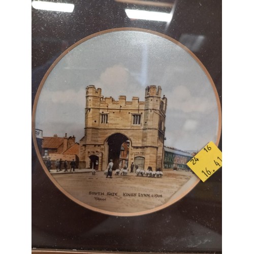 367 - 8 small framed prints of Kings Lynn, St Margaret’s Church, Town-hall, Southgates, etc