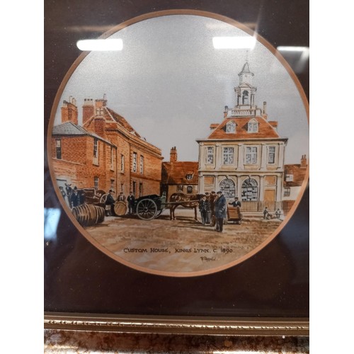 367 - 8 small framed prints of Kings Lynn, St Margaret’s Church, Town-hall, Southgates, etc