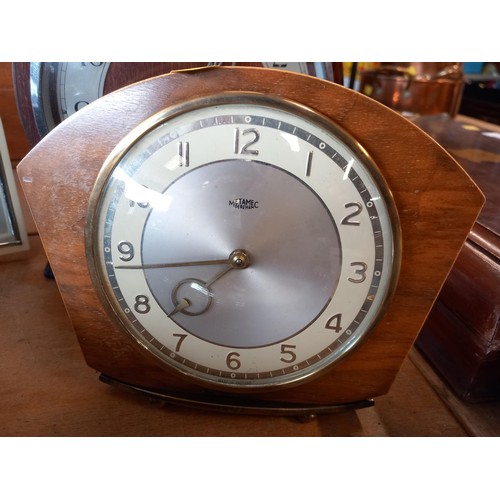 371 - 2 mantle clocks, alarm clock & small standing clock