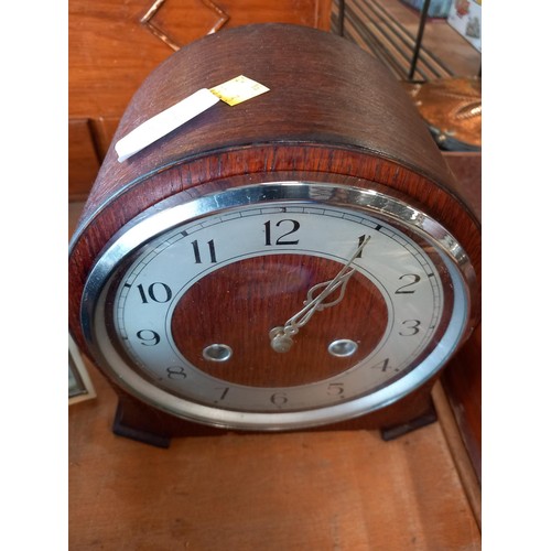 371 - 2 mantle clocks, alarm clock & small standing clock