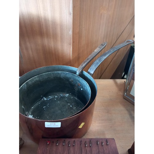 375 - Set of copper pans