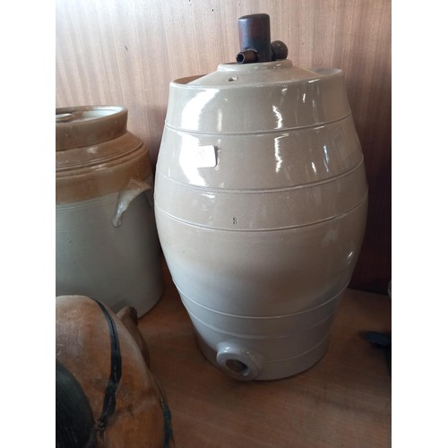 382 - Ceramic barrel & bread bin