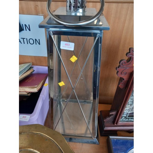 403 - Large stainless steel candle lantern