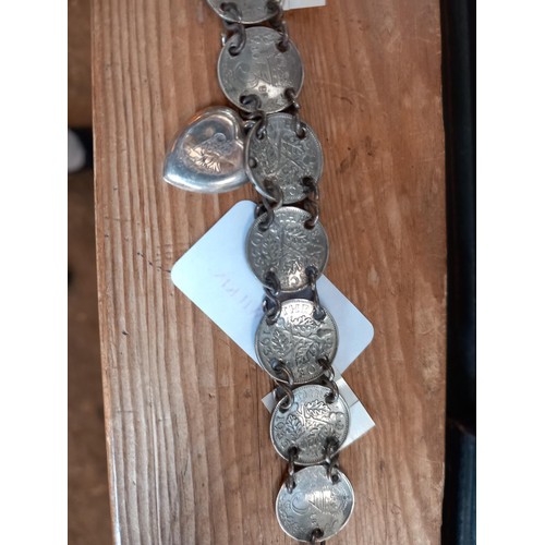 420 - Silver 3p piece bracelet