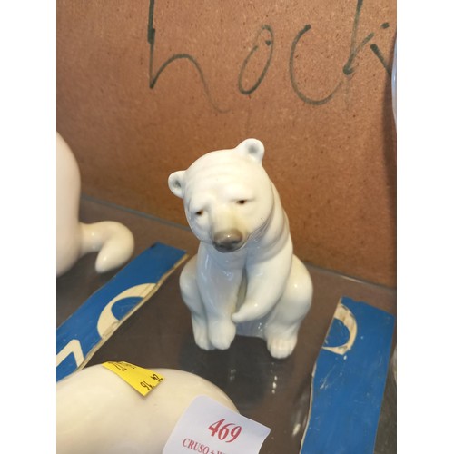 469 - 2 Lladro polar bears