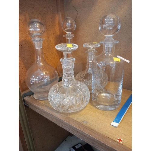 475 - 2 pairs of cut out decanters & 1 other