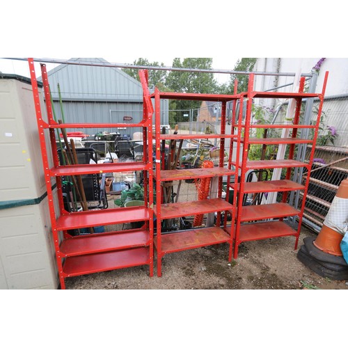 1 - 3 x Red garage metal shelving af