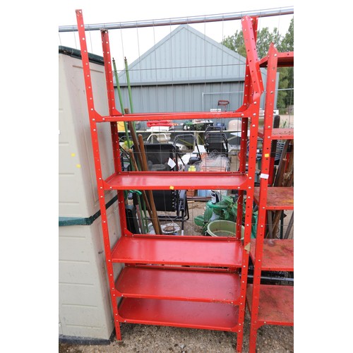 1 - 3 x Red garage metal shelving af