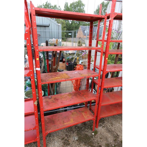 1 - 3 x Red garage metal shelving af