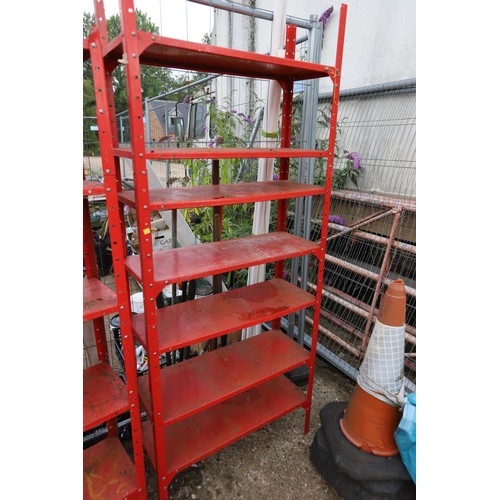 1 - 3 x Red garage metal shelving af