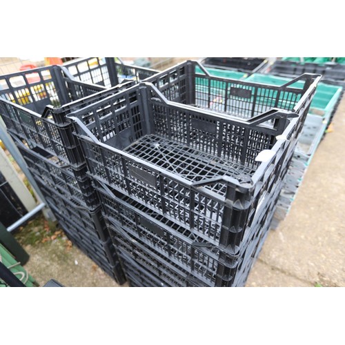 23 - 20 small black stacking crates