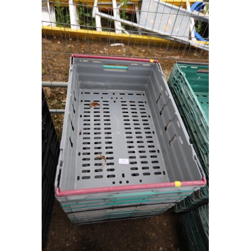 25 - 10 grey bale arm crates