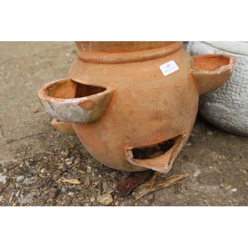 45 - Terracotta planter, A/F