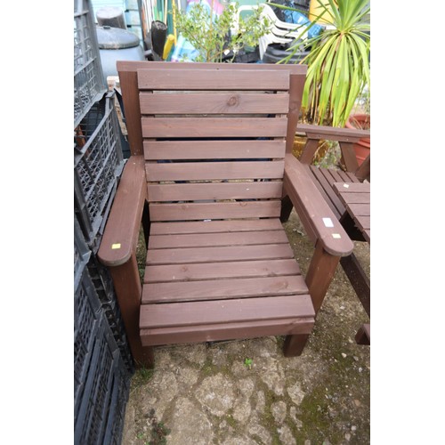 49 - Wooden garden chair & 2-seater bench