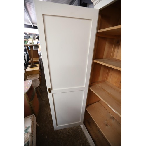 115 - White painted pine 4 shelf wardrobe